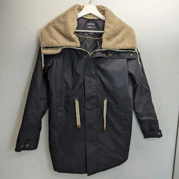 NWT Burton Hazelton Sherpa Collar Coat in Black Size Small - Picture 2 of 10
